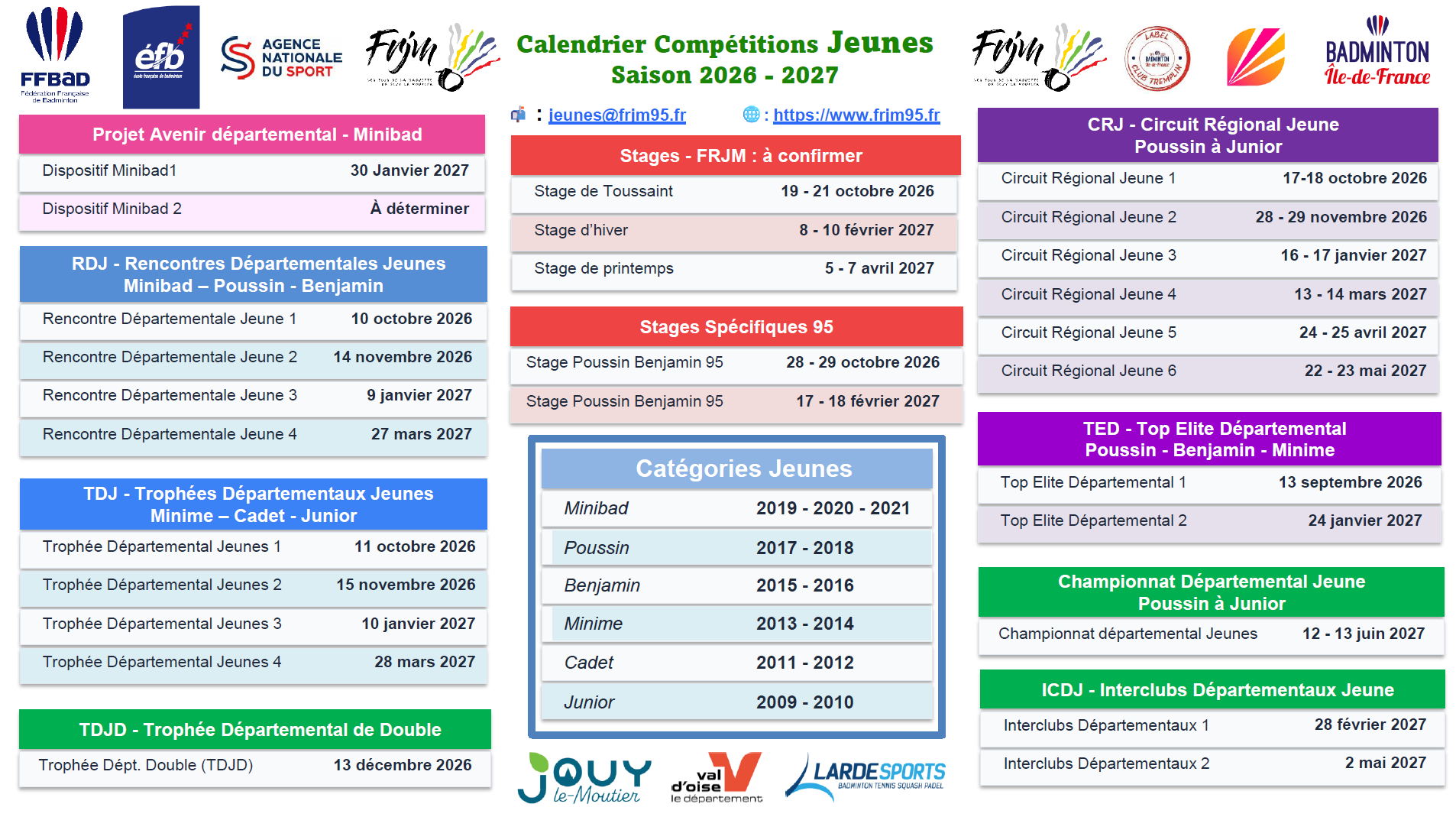Planning créneaux jeunes